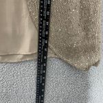 Simply Noelle Women S/M Tan Sequined Casual 3/4 Sleeve Top NWT Photo 5