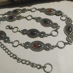 Belt Brown Faux Gemstones Infinity Motif 50 Inches Adjustable Chain Length Gold Photo 6