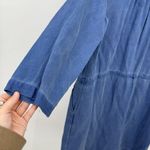 Old Navy  Blue Tencel Long Sleeve Mini Dress Drawstring Spring Size Large Classic Photo 9
