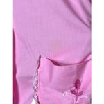 Millay House Dress Pink Vintage Floral Embroidered Button Front Cozy Loungewear Size L Photo 6