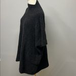 100% Cashmere Poncho Mock Neck Grey One Size Minimalist Quiet Luxury Staple Gray Photo 1