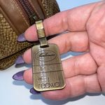 BORBONESE Pouch Redwall Quail Pattern Suede x Leather Photo 2