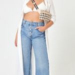 l*space L* Button Down White Long Viscose Tunic sz XS Photo 10