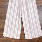 Madewell • Smocked Huston Pull-On Crop Pants in Stripe tan white wide leg beach Photo 5