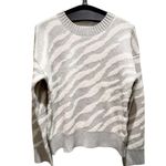 Everlane NWT The Alpaca Tiger Jacquard Crewneck XS Gray Cream Photo 6