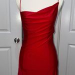 SheIn Cowl Neck Backless Red Dress Photo 0
