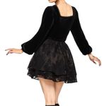 Nelle Velour Embroidered Puff Sleeve Corset Top in Black size 16 NWT Sweetheart Photo 1