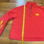 Future State Women’s Small Red Skull Fire Zip Long Sleeve Pullover Sweater Retro Photo 3