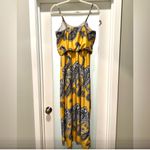 Magic  Yellow Paisley Maxi Dress Size M • Adjustable Straps • Boho Preppy Photo 2