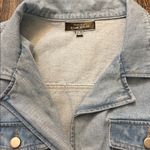 Blue Blush  Denim Mini Dress Light Wash Tie Waist Utility Pockets Size Large Photo 4