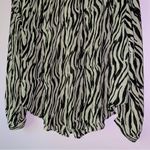 Free People  Size L Top Ciara Button Up Chiffon Zebra Animal Print Shirt Photo 7
