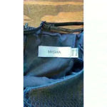 NWT Misha Hildegard Croc Embossed Faux Leather Mini Dress, size 6 Black Photo 11