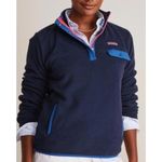 Vineyard Vines  Women’s Harbor Fleece 1/4 Snap Sweater Nautical Navy size Large Photo 13