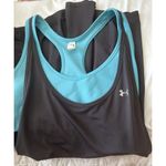 Under Armour Women's HeatGear Armour 2-In-1 Tank, Charcoal Medium Photo 2