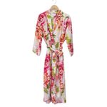 Natori South Pacific Floral Robe & Slip Nightgown Set Pink Orange Ivory Size S M Size M Photo 2