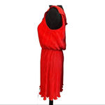 Cynthia Steffe  Seamline Red Ruffle Accordian Pleated Dress Photo 2