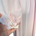 Vintage Sheer Pastel Pink Satin Trim Wrap Top Midi Dress Romantic Feminine 8 Photo 7