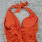 Lauren Ralph Lauren One Piece Swimsuit Womens 8 Orange Pink Ruched Halter Tie Photo 8