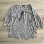 Tommy Bahama  Gauze Peasant Blouse Blue/White Striped M EUC​ Photo 2