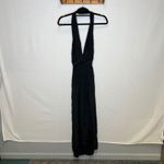 Reformation  Large Black Maxi Dress Halter Neck Sleeveless Formal Party‎ Cocktail Photo 3