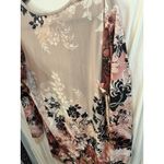 Boohoo  Plus Size Floral Print V Neck Long Sleeve‎ Dress Beige Black 12 Photo 4