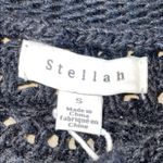 NWT Stellah New York Women’s Crochet Fringe Black Turtleneck Sweater Photo 6