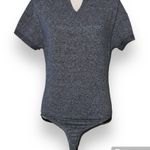 Gymshark  XS power down thong bodysuit charcoal short sleeve v-neck snap shut Photo 10