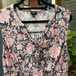 Torrid Baby Doll Stretch Challis Lace-Up Tunic Top in Floral Black size 3 Photo 3