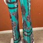 Flirty Pink Women's Paisley Jumpsuit in Teal and Pink Size Small. B32 Green Photo 9