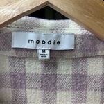 Moodie Lavender/Cream Gingham Shacket: Size MEDIUM Purple Photo 1