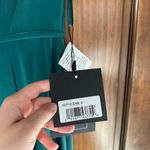 Mac Duggal IEENA FOR  Beaded Cap Sleeve Bateau Column Dress In Emerald Green Photo 6