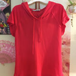 Maurice's Pink cropped hoodie with sheer lace size M Photo 0