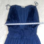 Ulla Johnson Giselle Plissé-Satin Ruffled Tiered Mini Dress Navy Size 10 Photo 2