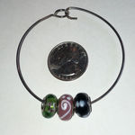 Elegant Pink, Green, and Black Glass Beaded Boho Dainty Bracelet Pink Photo 5