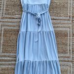 Elizabeth and James  Blue Tiered Maxi Dress Women’s Large Sleeveless Tie Waist Photo 7