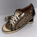 Coach Barrett Brown Vintage Style Monogram Designer Tennis Shoes 7.5B Photo 0