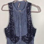 Free People  sequin‎ top women’s size large Photo 1