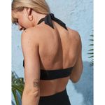 Aerie NWT Crossover Keyhole Halter Bikini Top Black Swim Paddle Surf Size XL Photo 1