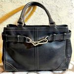Coach Chic Black Leather Handbag, newer bag, gently used, great condition Photo 0