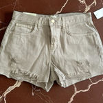 L'Agence  Audrey Beige Mid Rise Denim Shorts Size 26 NEW NWT Photo 0