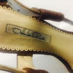 Oscar de la Renta  Brown Leather Slingback Heels Size 6.5 (EU 37) Photo 2