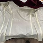 Vintage 11 12 Velvet Blazer Skirt Suit Burgundy 60s 70s Lace Blouse 3 Piece Maxi Red Photo 11