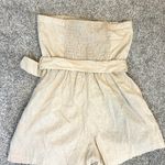 Monteau ‎ Cream Linen Blend strapless romper women’s size medium new with tags! Photo 2