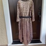 Lane Bryant NWT Rose Gold Sequined Ruffle Skirt Hi-Lo Dress 18 / 20 Rtl. $99.95 Photo 12