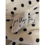 Polly Women's White Black Polka Dots Short Sleeve Cardigan Tie Crop Top Size 6 Photo 3