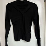 Lush Clothing Lush Black Sweater With Criss Cross Neck Woman’s Size Large Photo 0