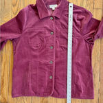 Vintage Norm Thompson Velour Button Up Jacket Purple Women’s‎ Large NWOT Pockets Photo 10