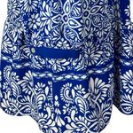 ZARA Dress V-neck Button Front Long Sleeve Blue White Floral Women’s Size Small Photo 8