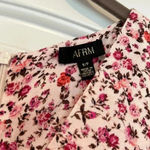 AFRM Monna Mini Floral Casual Dress Side Cut Outs Pink Sold on Revolve Sz S Photo 6