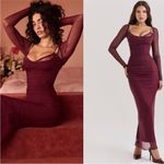 House Of CB  ‘Katarina’ Wine Lace Maxi NWOT size‎ XS Photo 4